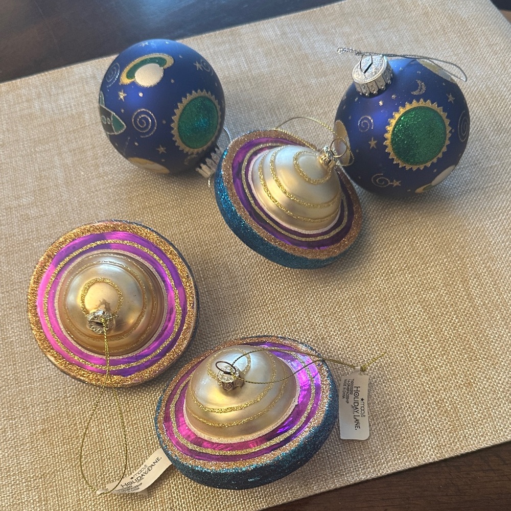 Bundle of 5‎ Space Themed Planet Ornaments